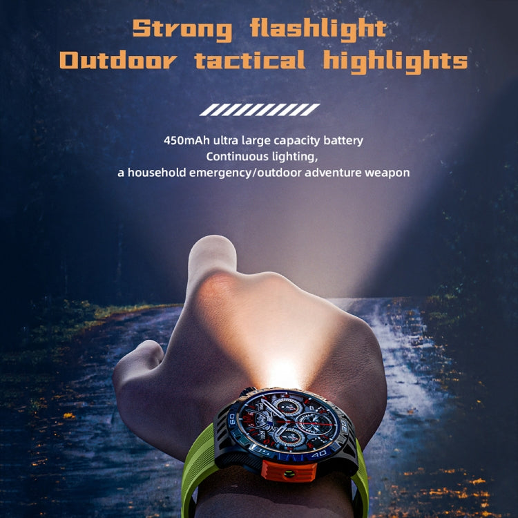 LOKMAT ZEUS6 PRO 1.46-Inch IP68 Waterproof SOS Flashlight Bluetooth Smart Watch(Brick Red) - free shipping - PMC TechLife - Order now!