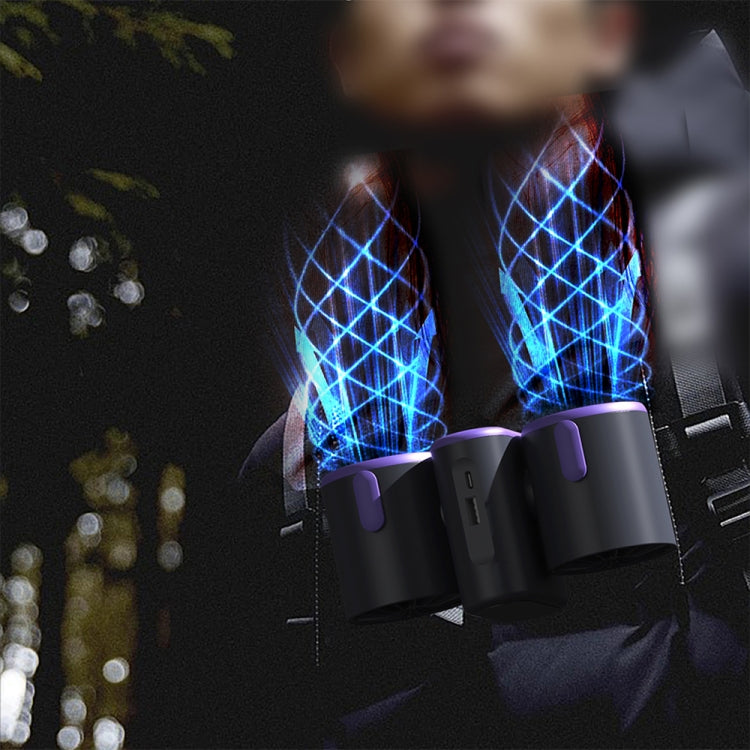 HX-157 Double-head Digital Display Waist-mounted Fan with Emergency Lighting Function(Dark Gray) - Electric Fans by PMC TechLife | Online Shopping South Africa | PMC TechLife | Buy Now Pay Later Mobicred