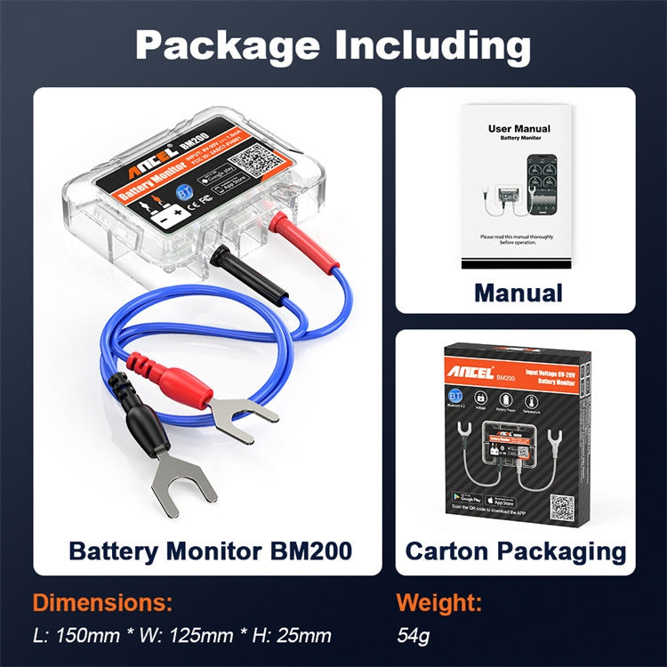 ANCEL BM200 12V Bluetooth 4.2 Car Battery Analysis and Detection Tool Battery Tester - Electronic Test by ANCEL | Online Shopping South Africa | PMC Jewellery | Buy Now Pay Later Mobicred