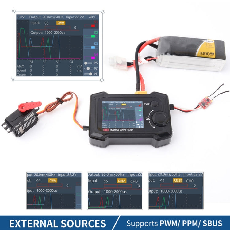 ToolkitRC ST8 Multi-Channel Servo Tester Signal Test Current Collector(Black) - free shipping - PMC Jewellery - Order now!