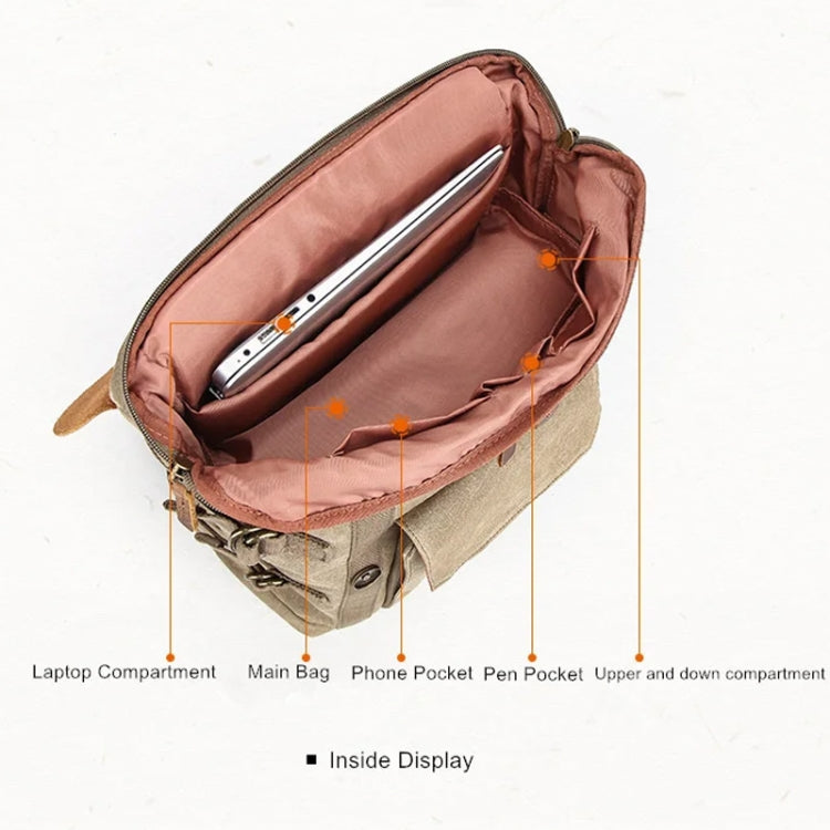 Vintage Camera Bag Waterproof  Canvas Backpack with Laptop Compartment Tripod Holder(Dark Gray) - Backpack by PMC TechLife | Online Shopping South Africa | PMC TechLife | Buy Now Pay Later Mobicred