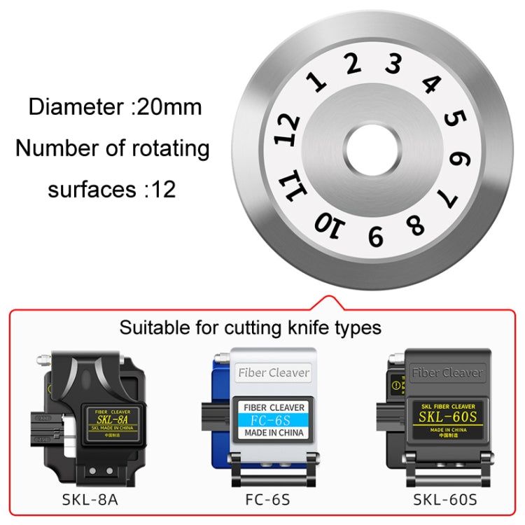20mm 12 Rotating Surface Fiber Optic Cutting Knife Replacement Tungsten Steel Blade - Lan Cable and Tools by PMc TechLife | Online Shopping South Africa | PMc TechLife | Buy Now Pay Later Mobicred