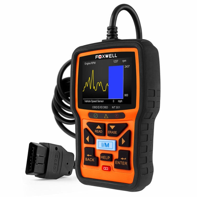 FOXWELL NT301 OBD2 Car Fault Diagnostic Instrument Live Data Code Reader Tool - free shipping - PMC TechLife - Order now!