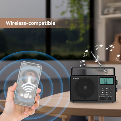 Retekess TR638 LCD Digital Display Full-Band Bluetooth FM Radio Support External Antenna(US Plug) - Radio Player by Retekess | Online Shopping South Africa | PMC Jewellery | Buy Now Pay Later Mobicred