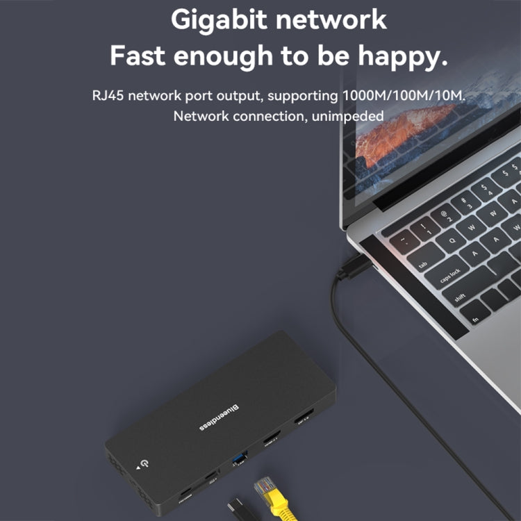 Blueendless 12-In-1 HD Multifunctional Docking Station 10Gbps Splitter With Switch(Dual 8K HDMI+DP) - free shipping - PMC Jewellery - Order now!