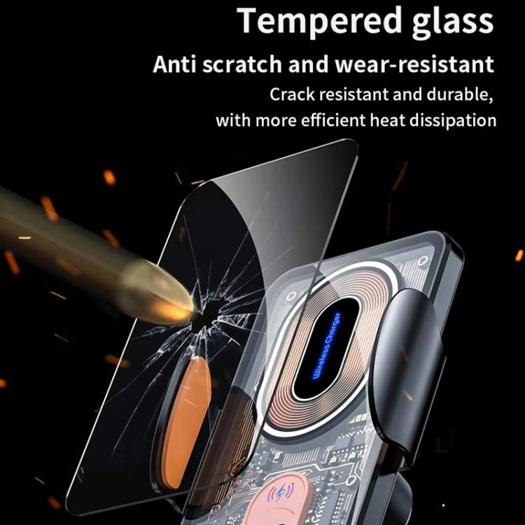 120W Transparent Car Wireless Charger Cell Phone Holder Magnetic Fast Charger(Black) - Wireless Charging Bracket by PMC TechLife | Online Shopping South Africa | PMC TechLife | Buy Now Pay Later Mobicred