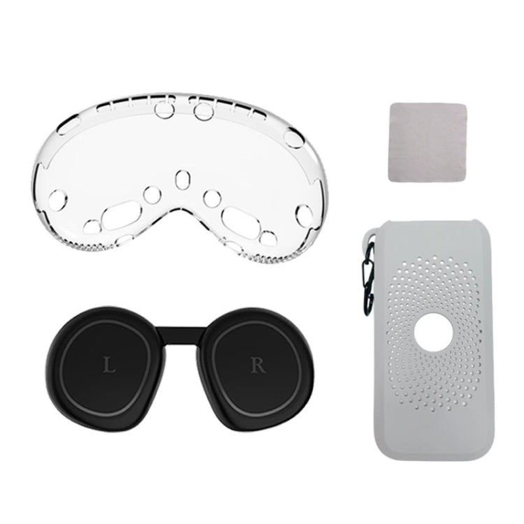 For Apple Vision Pro 4 In 1 Kit Lens Cover Battery Protection Case Accessories, Spec: A Style White Gray - VR Accessories by PMC TechLife | Online Shopping South Africa | PMC TechLife | Buy Now Pay Later Mobicred