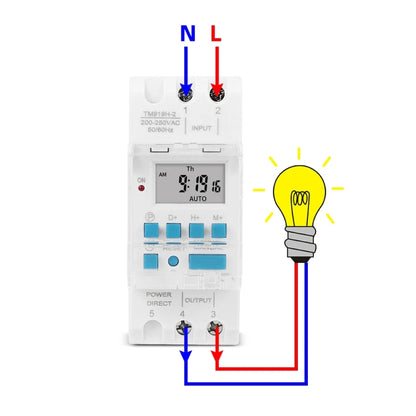 SINOTIMER TM919HK 85-265V AC 16A DIN Rail 4 Pins Voltage Output Digital Switch Timer Automatic Cycle Timing Controller - Switch by SINOTIMER | Online Shopping South Africa | PMC Jewellery | Buy Now Pay Later Mobicred