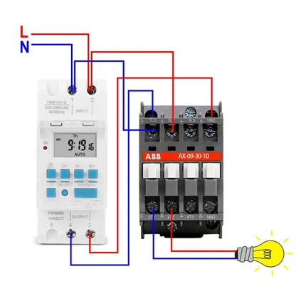 SINOTIMER TM919HK 85-265V AC 16A DIN Rail 4 Pins Voltage Output Digital Switch Timer Automatic Cycle Timing Controller - Switch by SINOTIMER | Online Shopping South Africa | PMC Jewellery | Buy Now Pay Later Mobicred