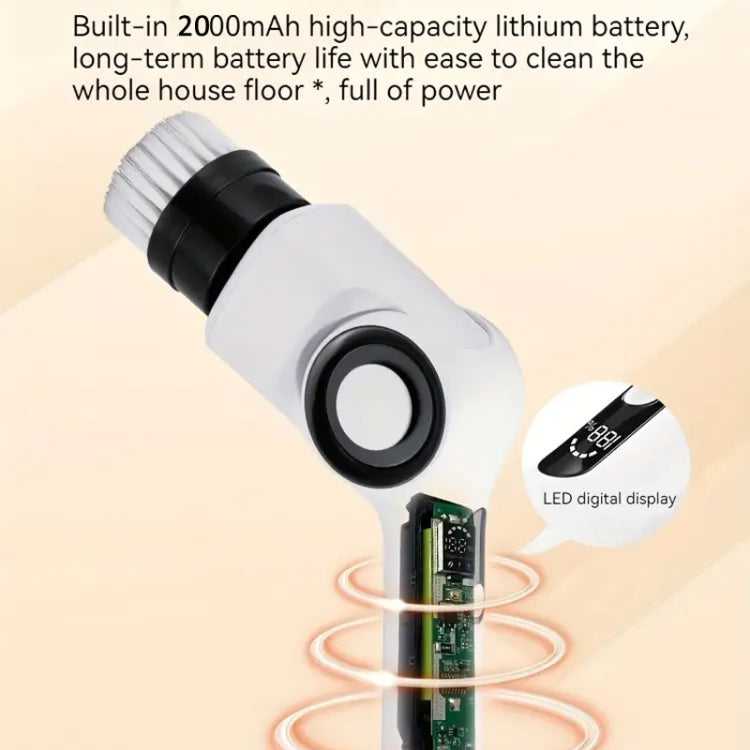 7 In 1 Electric Spin Scrubber Rechargeable Waterproof Floor Clean Bush with 23.6 Inch Adjustable Handle(White) - Sponges, Cloths & Brushes by PMC TechLife | Online Shopping South Africa | PMC TechLife | Buy Now Pay Later Mobicred