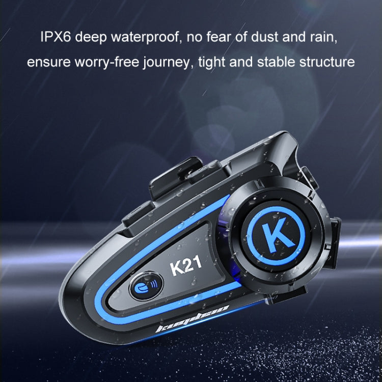 KUQIBAO Motorcycle Helmet Long-lasting Waterproof Bluetooth Headset with Light(Hard Microphone) - Motorcycle Walkie Talkie by KUQIBAO | Online Shopping South Africa | PMC Jewellery | Buy Now Pay Later Mobicred