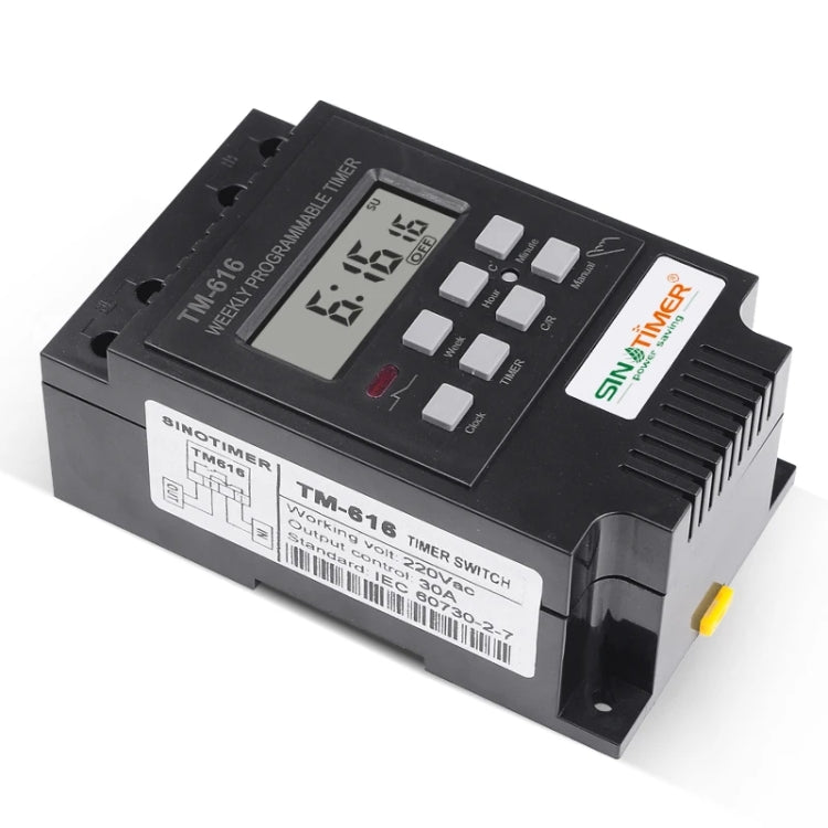 SINOTIMER TM616B-2 220V 30A Weekly Programmable Digital Timer Switch Relay Control - Switch by SINOTIMER | Online Shopping South Africa | PMC Jewellery | Buy Now Pay Later Mobicred