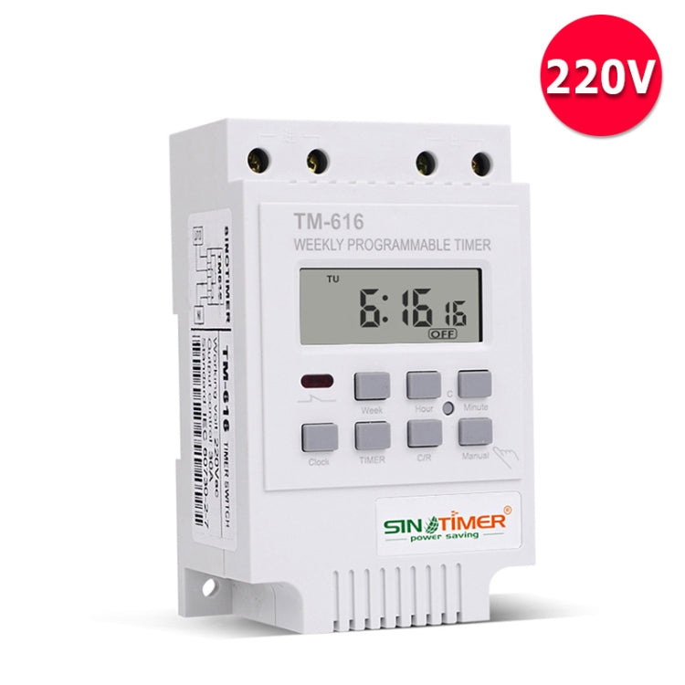 SINOTIMER TM616W-2 220V 30A Weekly Programmable Digital Timer Switch Relay Control - free shipping - PMC TechLife - Order now!