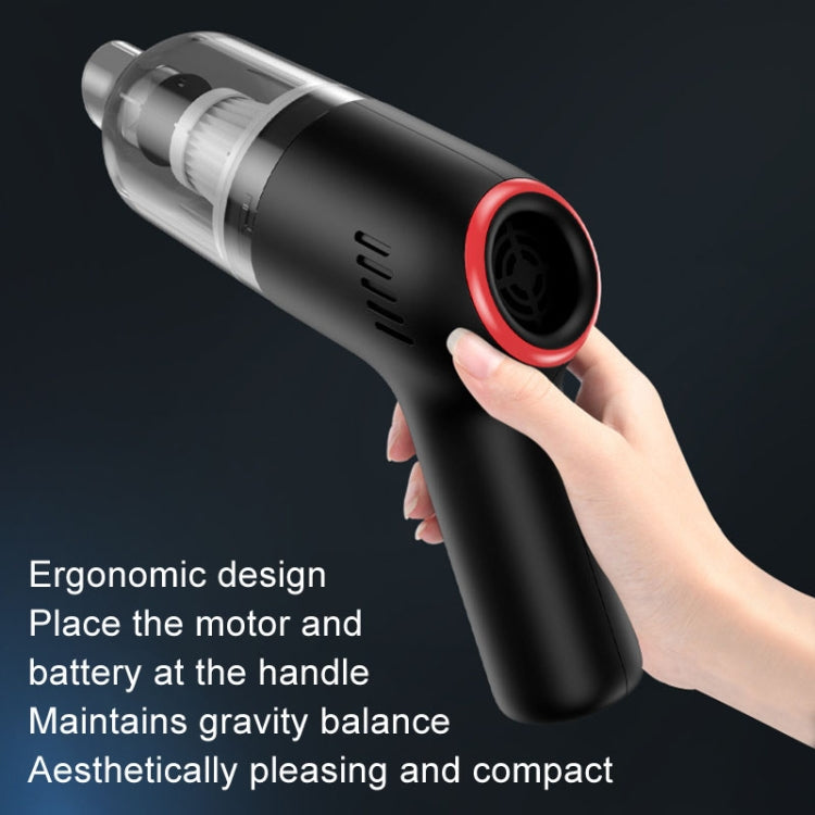 Wireless Charging Car Vacuum Cleaner Mini Handheld High Power Wet and Dry Vacuum Cleaner, Color: Black+2 Filters - Vacuum Cleaner by PMC Jewellery | Online Shopping South Africa | PMC Jewellery | Buy Now Pay Later Mobicred