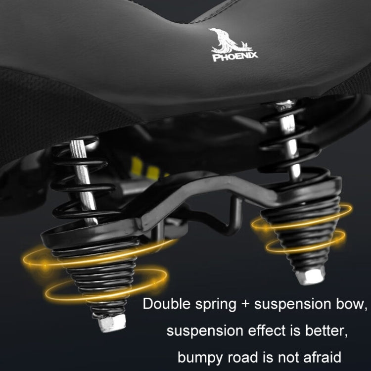 Phoenix 3D Bicycle Enlarged Thickened Soft Seat Cushion Spring Shock Absorber - Bicycle Saddle by Phoenix | Online Shopping South Africa | PMC Jewellery | Buy Now Pay Later Mobicred