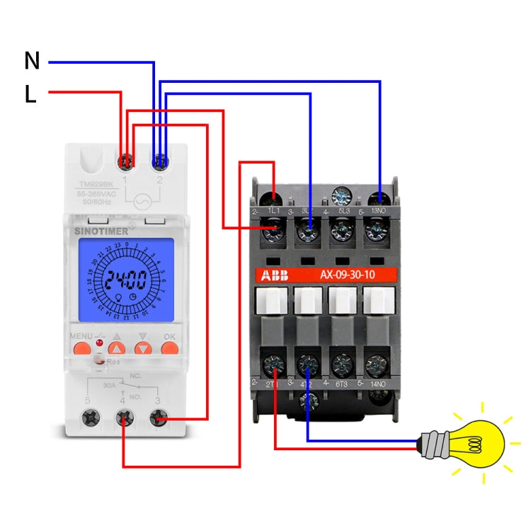 SINOTIMER  TM929BKL 85-265V 30A 24hrs Digital Analogue Din Module Time Switch With Backlight - Switch by SINOTIMER | Online Shopping South Africa | PMC Jewellery | Buy Now Pay Later Mobicred