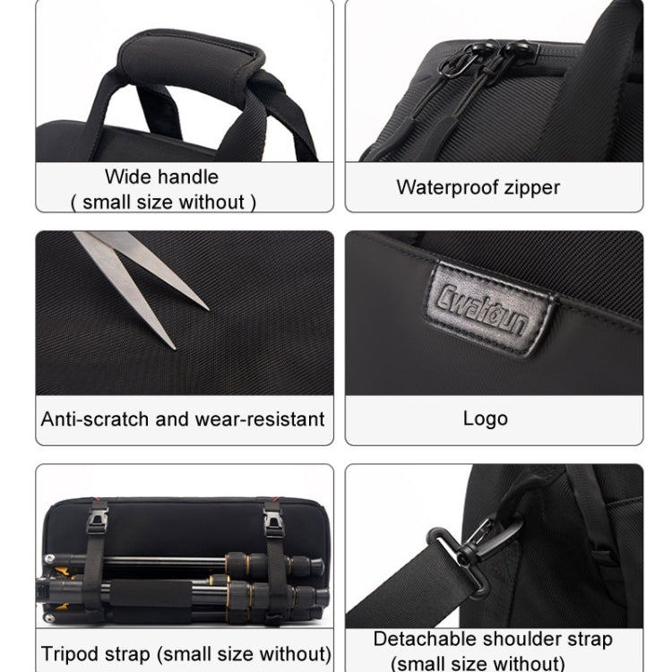 Cwatcun D109 Portable Casual Waterproof Multi-Function Camera Storage Photography Bag, Color: Large Black - free shipping - PMC TechLife - Order now!