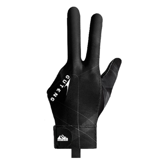 GUTENG Three Finger Thin Breathable Wear-Resistant Non-Slip Snooker Billiard Gloves, Style: Left Hand Full Finger (Printed Black) - Safety Gloves by GUTENG | Online Shopping South Africa | PMC Jewellery | Buy Now Pay Later Mobicred