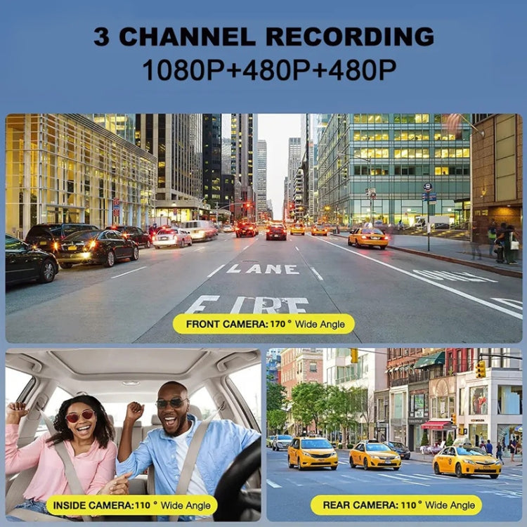 High-Definition Night Vision Driving Recorder, Model: Triple Recording No WIFI - Car DVRs by PMC TechLife | Online Shopping South Africa | PMC TechLife | Buy Now Pay Later Mobicred