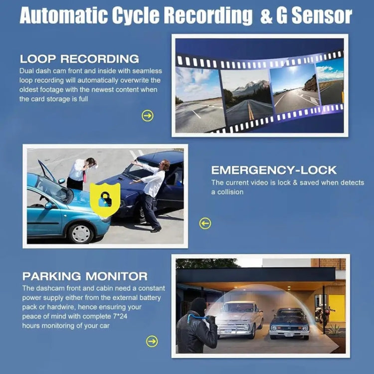 WIFI 3 Lens 1080P Night Vision Video Driving Recorder - Car DVRs by PMC TechLife | Online Shopping South Africa | PMC TechLife | Buy Now Pay Later Mobicred