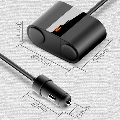 S-46 45W Rotating Dual Cigarette Lighter Extension Port Car Charger(Black) - Car Charger by PMC Jewellery | Online Shopping South Africa | PMC Jewellery | Buy Now Pay Later Mobicred