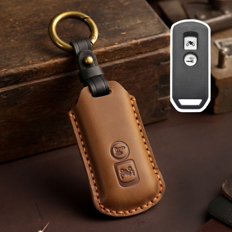 For Honda NS125LA/Lead125/PCX160/Forza 350 Hallmo Motorcycle Key Case, Color: 2 Keys Brown - Car Key Cases by Hallmo | Online Shopping South Africa | PMC Jewellery | Buy Now Pay Later Mobicred