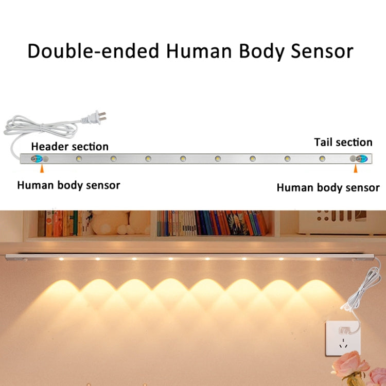 220V CN Plug Motion Sensor Wardrobe Cabinet Lamp LED Light Bar, Spec: White 50cm - Sensor LED Lights by PMC TechLife | Online Shopping South Africa | PMC TechLife | Buy Now Pay Later Mobicred