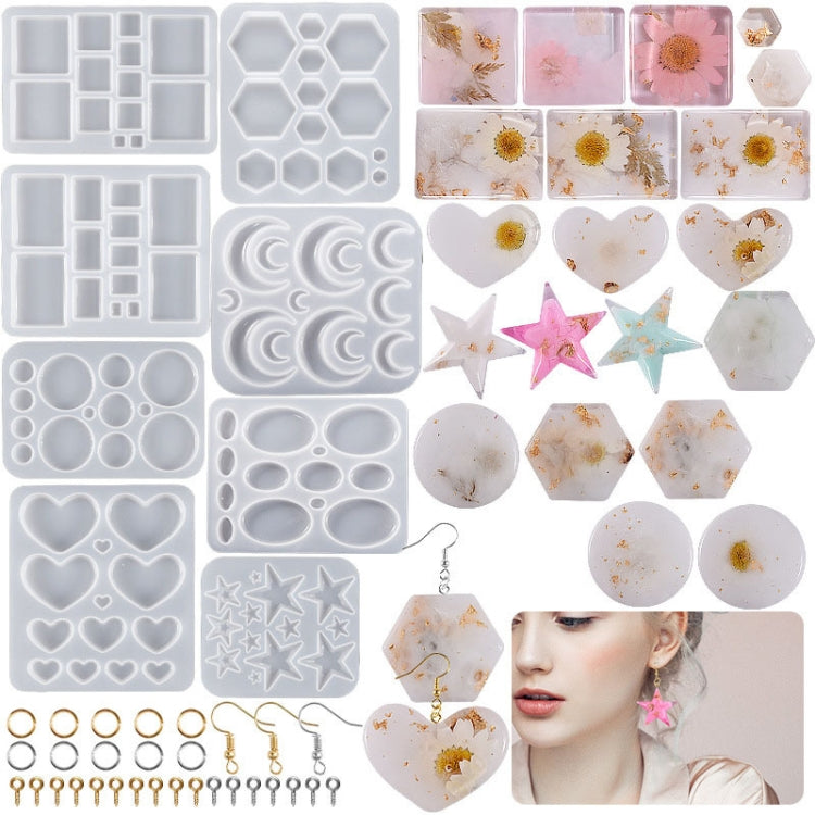 DIY Epoxy Resin Three-Dimensional Geometric Pendant Earring Silicone Mold, Spec: Moon - free shipping - PMc TechLife - Order now!