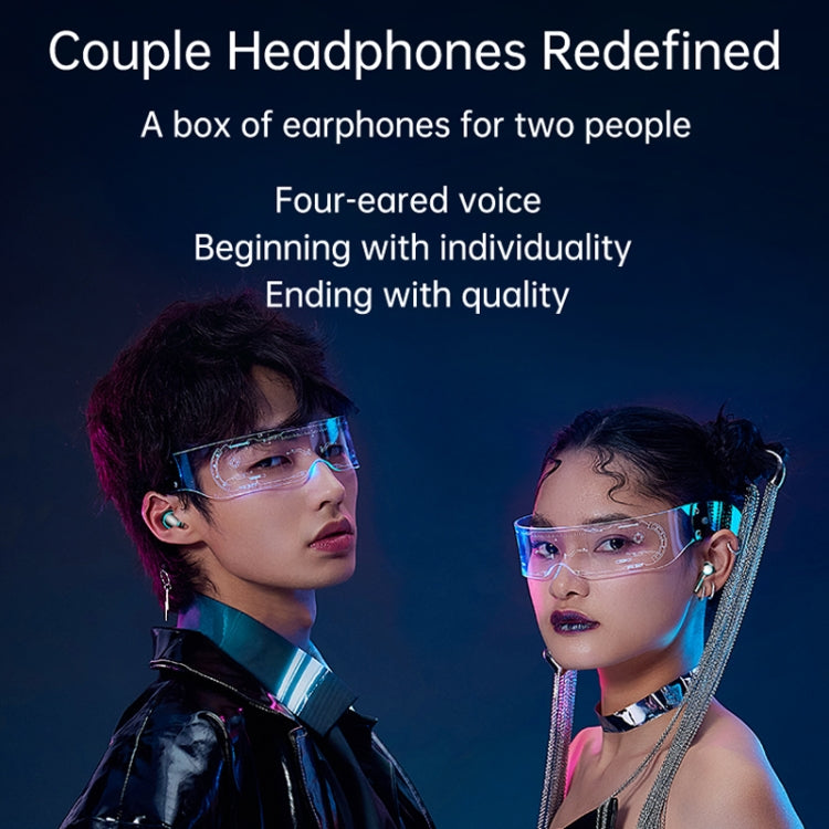 M21 2pairs Bluetooth 5.2 Earphones TWS Wireless Couple Noise Canceling Waterproof Earbuds(Black) - TWS Earphone by PMC Jewellery | Online Shopping South Africa | PMC Jewellery | Buy Now Pay Later Mobicred