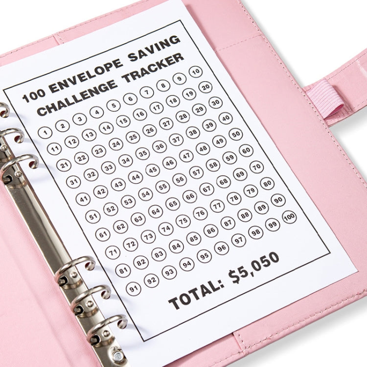 A5 100 Day Savings Challenge Envelope Budget Planner Binder Notebook Handbook, Color: Words Black - Notebooks by PMC TechLife | Online Shopping South Africa | PMC TechLife | Buy Now Pay Later Mobicred