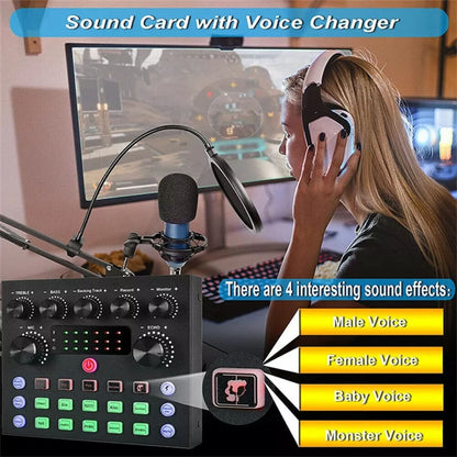 V8S Audio Mixer Live Voice Changer External Sound Card, Color: Black - Live Sound Effects Processors by PMC Jewellery | Online Shopping South Africa | PMC Jewellery | Buy Now Pay Later Mobicred