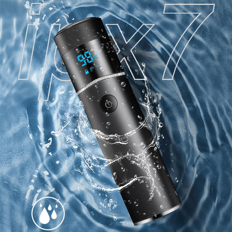 S-1090 IPX7 Waterproof 8D Portable LED Digital Display Round Electric Shaver(Green) - Electric Shavers by PMC TechLife | Online Shopping South Africa | PMC TechLife | Buy Now Pay Later Mobicred