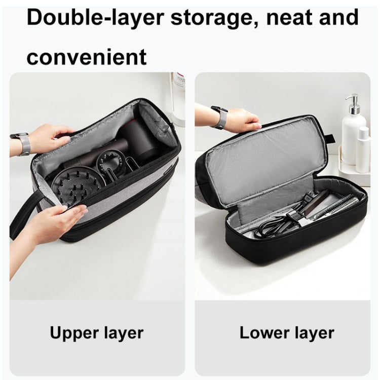 For Dyson Baona BN-DS005 Large-capacity Double-layer Hair Dryer Curling Iron Storage Bag(Gray) - For Dyson Accessories by Baona | Online Shopping South Africa | PMC TechLife | Buy Now Pay Later Mobicred