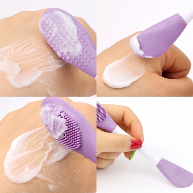 2pcs Dual Head Silicone Face Mask Brush Face Cleansing Massage Brush Mud Mask Applicator(Purple) - free shipping - PMC TechLife - Order now!
