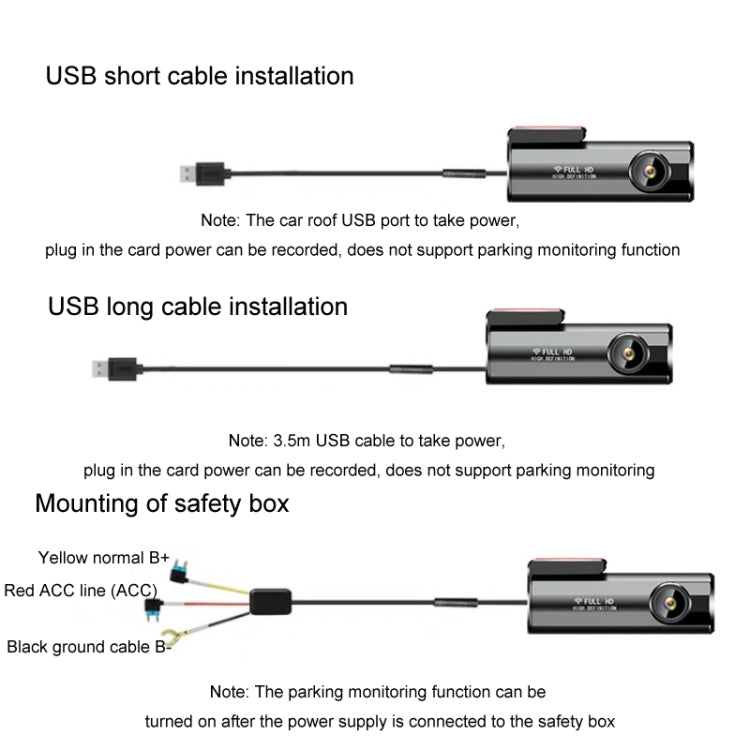 WIFI Mobile Phone 2K Ultra-Clear 360-Degree Rotating Driving Recorder, Version: Step-down Line(No TF Card) - Car DVRs by PMC Jewellery | Online Shopping South Africa | PMC Jewellery | Buy Now Pay Later Mobicred