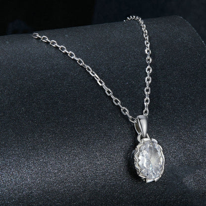 S925 Sterling Silver Platinum-plated Teardrop-shaped Moissanite Necklace(MSN035) - Necklaces & Pendants by PMC Jewellery | Online Shopping South Africa | PMC Jewellery | Buy Now Pay Later Mobicred