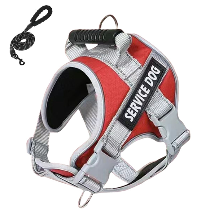 Large Dog Explosion Proof Punch Chest Harness Dog Travelling Leash, Style: Red+1.5m Round Rope(XL) - Leashes & Chest Strap by PMC TechLife | Online Shopping South Africa | PMC TechLife | Buy Now Pay Later Mobicred
