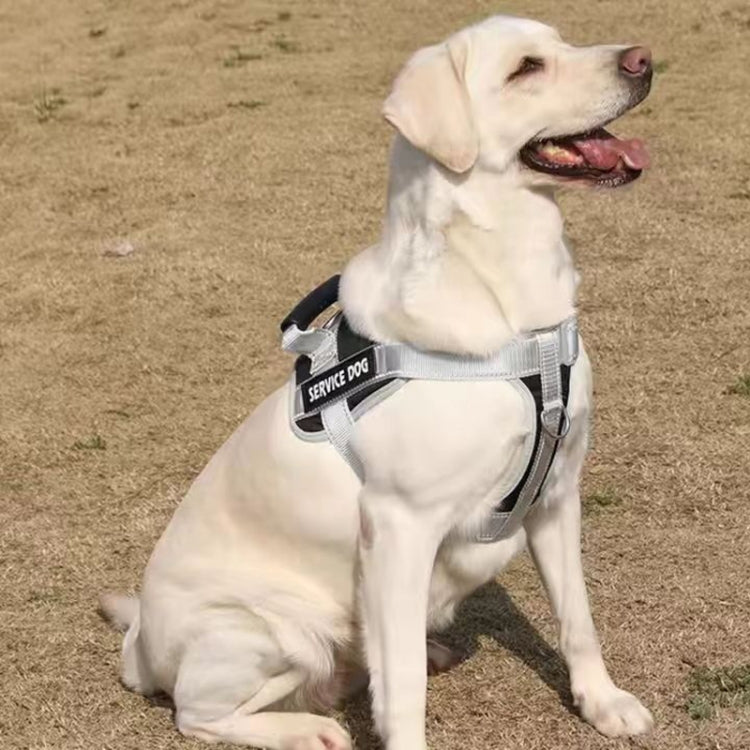 Large Dog Explosion Proof Punch Chest Harness Dog Travelling Leash, Style: Black+1.5m Round Rope(XL) - free shipping - PMC TechLife - Order now!