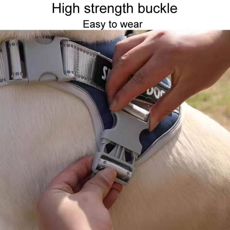 Large Dog Explosion Proof Punch Chest Harness Dog Travelling Leash, Style: Pink+2m Round Rope(S) - Leashes & Chest Strap by PMC TechLife | Online Shopping South Africa | PMC TechLife | Buy Now Pay Later Mobicred