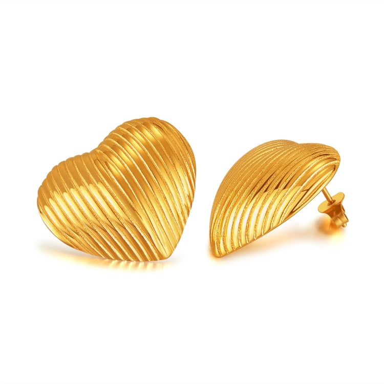 OPK GE907 1pair Vintage Heart Earrings Geometric Personalized Simple Stainless Steel Earrings - Stud Earrings & Earrings by OPK | Online Shopping South Africa | PMC Jewellery | Buy Now Pay Later Mobicred