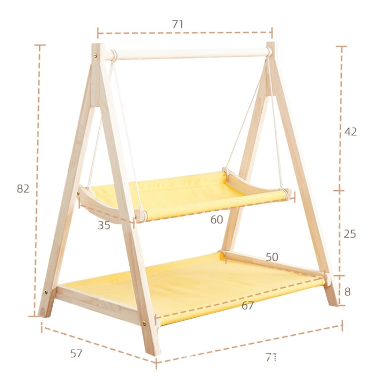 Solid Wood Cat Double-Layer Hammock Universal Cat Bed Washable Kitten Swing, Spec: Straw Mat - Hammock by PMC TechLife | Online Shopping South Africa | PMC TechLife | Buy Now Pay Later Mobicred