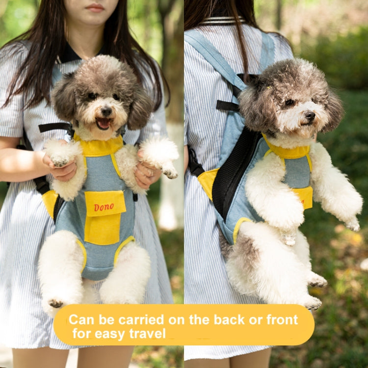 DONO Pet Four-legged Bag Outdoor Carrying Bag Breathable Backpack, Size: XL(Blue Yellow) - free shipping - PMC TechLife - Order now!