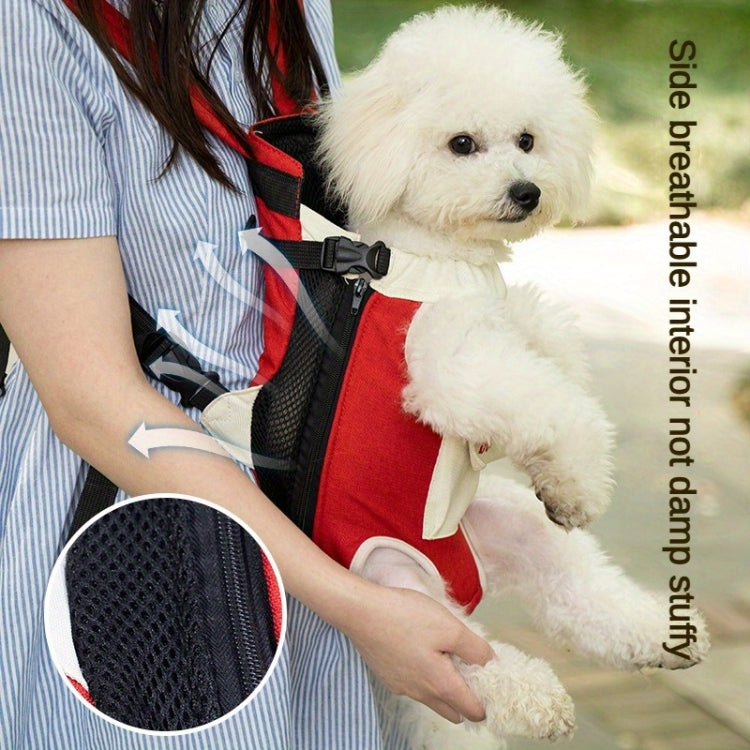 DONO Pet Four-legged Bag Outdoor Carrying Bag Breathable Backpack, Size: XL(Blue Yellow) - free shipping - PMC TechLife - Order now!