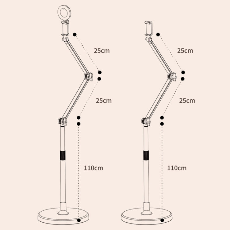 1.7m Mobile Phone Floor Stand Overhead Shooting Holder Retractable Lazy Support, Spec: Only Stand - Stand by PMC Jewellery | Online Shopping South Africa | PMC Jewellery | Buy Now Pay Later Mobicred