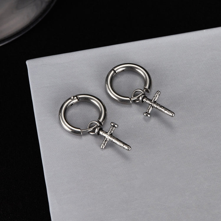 OPK GE935 1pair Personalized Stainless Steel Spike Cross Earrings - Stud Earrings & Earrings by OPK | Online Shopping South Africa | PMC Jewellery | Buy Now Pay Later Mobicred