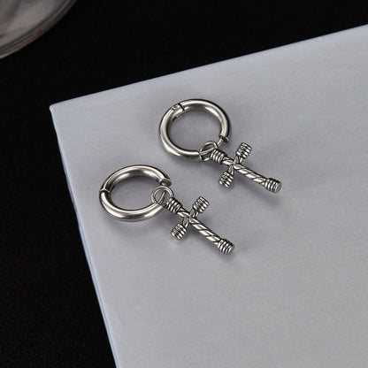 OPK GE934 1pair Personalized Stainless Steel Cross Earrings - Stud Earrings & Earrings by OPK | Online Shopping South Africa | PMC Jewellery | Buy Now Pay Later Mobicred