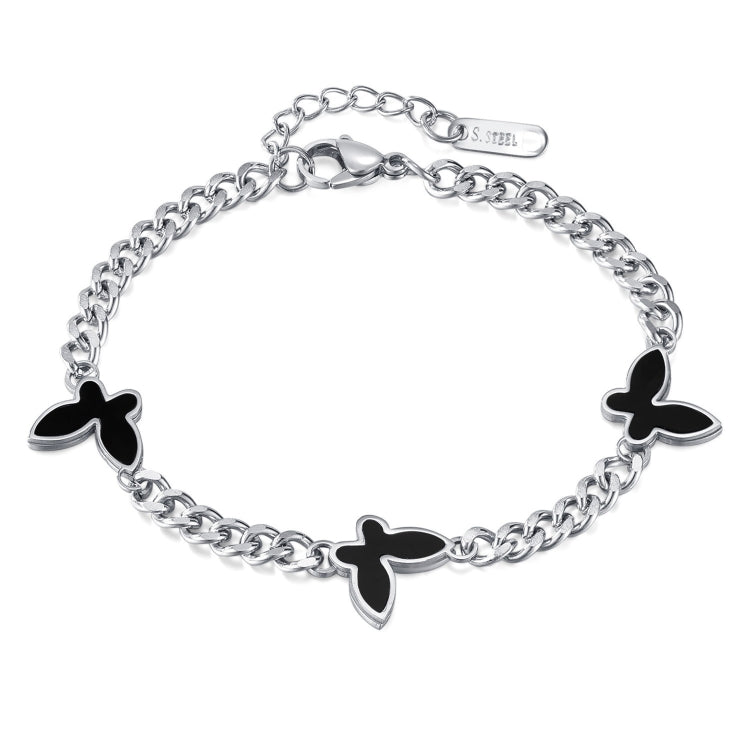 OPK GS1569 Cool Style Stainless Steel Acrylic Butterfly Accessory Bracelet - Bracelets by OPK | Online Shopping South Africa | PMC Jewellery | Buy Now Pay Later Mobicred