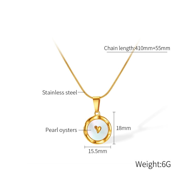 OPK GX2425 Stainless Steel Round Heart Pendant Temperament Collarbone Chain - Necklaces & Pendants by OPK | Online Shopping South Africa | PMC Jewellery | Buy Now Pay Later Mobicred