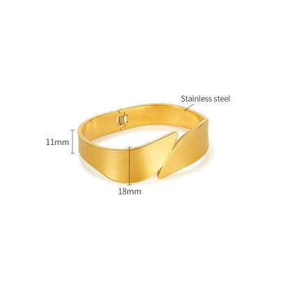 OPK GH1106 Stainless Steel Minimalist Glossy Bracelet(Gold) - Bracelets by OPK | Online Shopping South Africa | PMC Jewellery | Buy Now Pay Later Mobicred