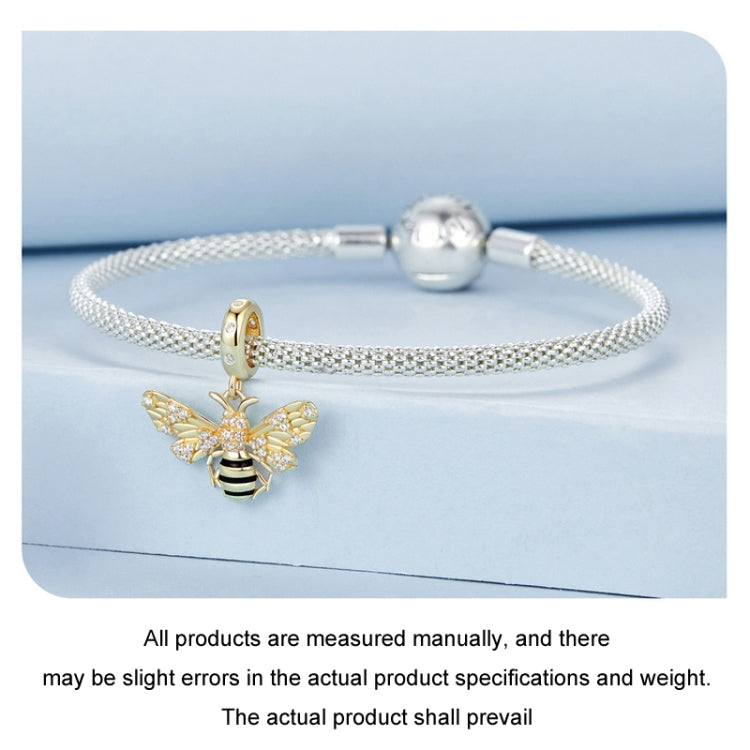 S925 Sterling Silver Gold-Plated Bee DIY Bracelet Pendant(BSC1035) - Jewelry Accessories by PMC Jewellery | Online Shopping South Africa | PMC Jewellery | Buy Now Pay Later Mobicred